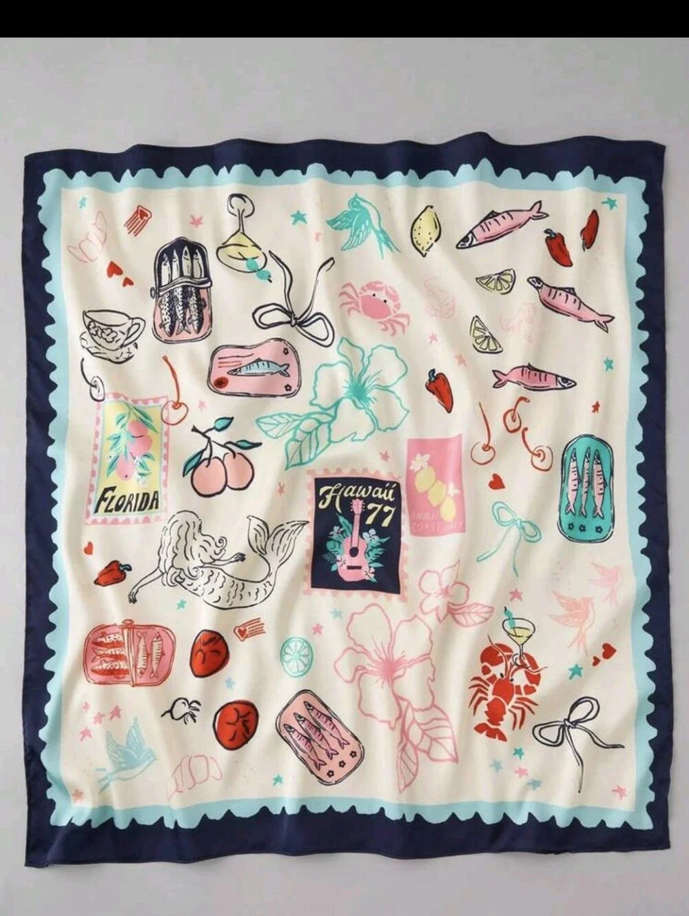 Tropical Beach Theme Scarf NEW